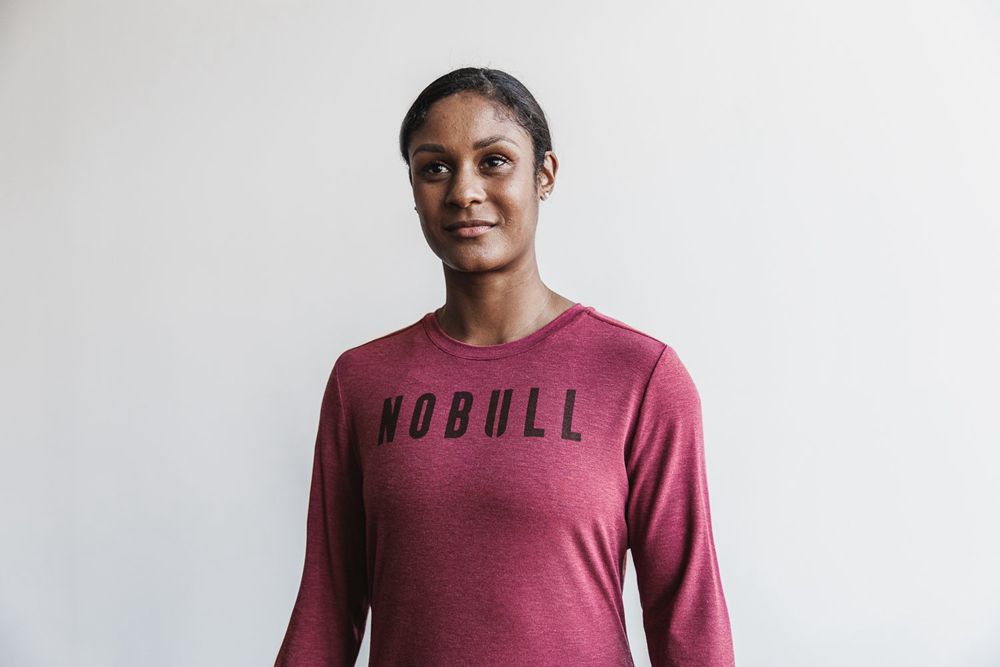 NOBULL Women's Long Sleeve Tee - Wine - Ireland (4512GJYMT)